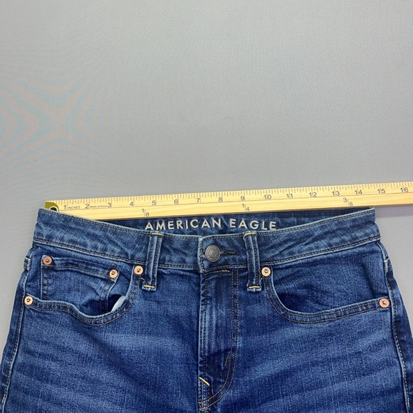 American Eagle Athletic Fit Jeans Dark Wash Denim Comfort Stretch Sz 29 Fits 29" - Picture 5 of 9